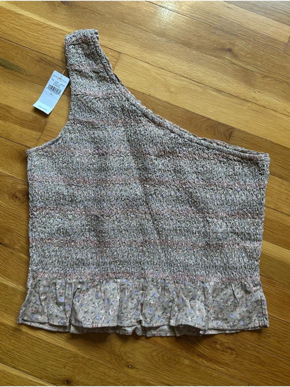 American Eagle Outfitters Beige and Pink‎ Textured Sleeveless Top